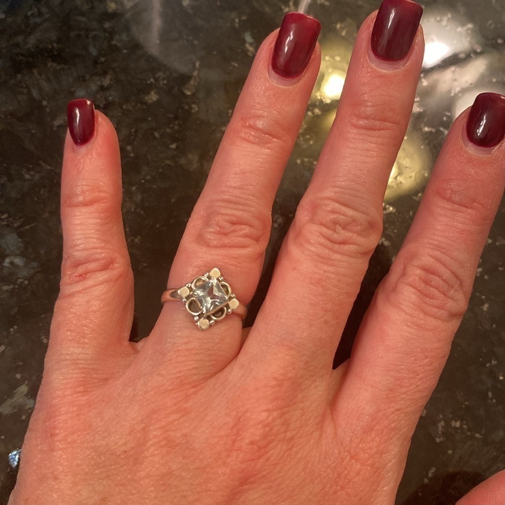 Sterling silver and natural topaz ring, size 5, new! - Picture 9 of 9